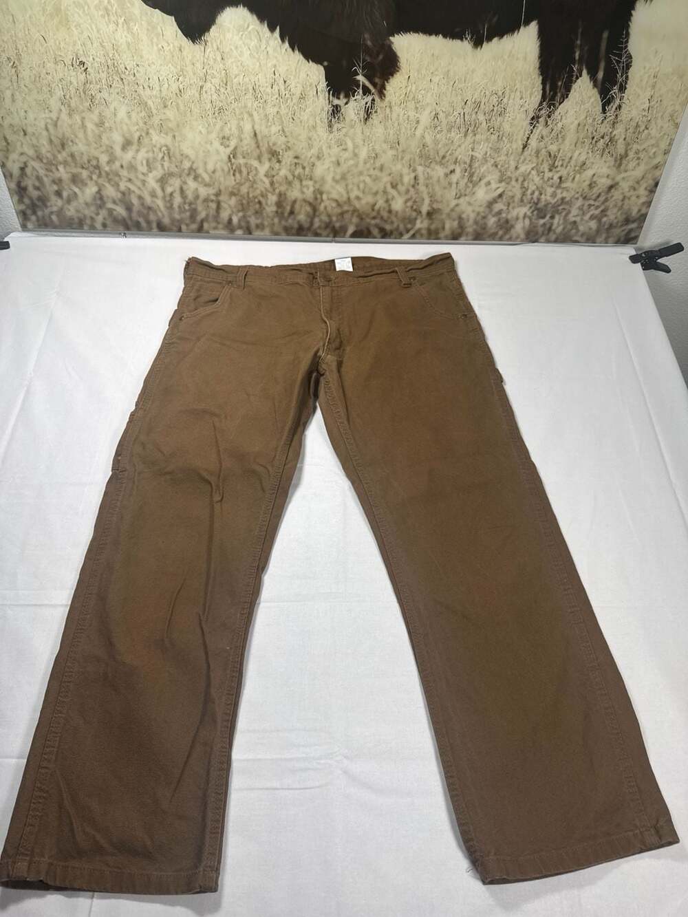 Key Industries Men's Brown Duck Canvas Carpenter Work Pants 38x30